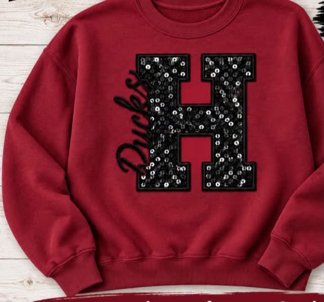 Sequin Letter Appliqué with script word:Embroidered (Bulk discounts available)