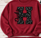 Sequin Letter Appliqué with script word:Embroidered (Bulk discounts available)