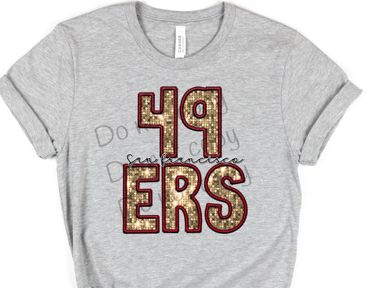 49ers gold sequin-DTF