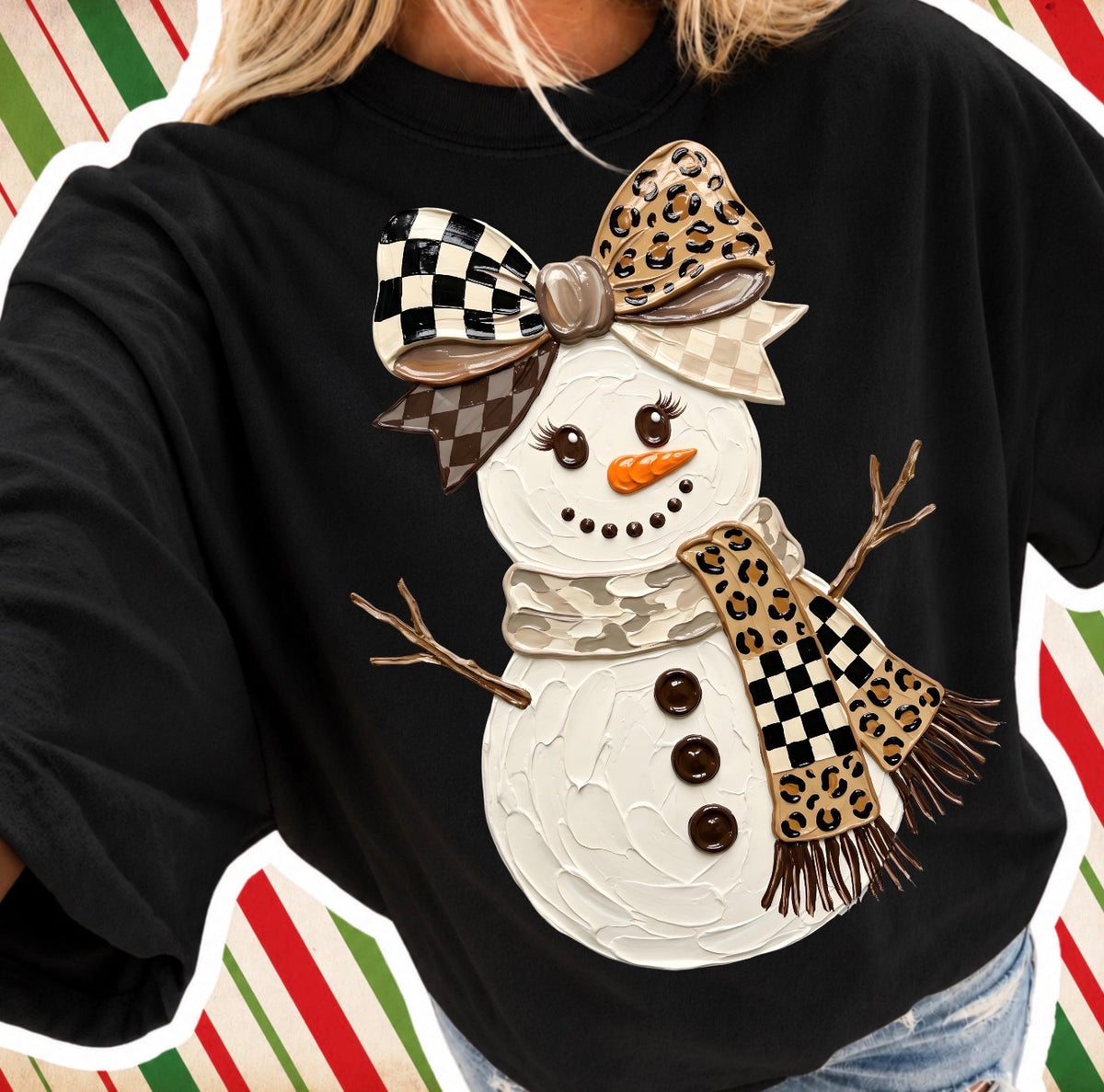 Leopard and checkered Snowman-DTF&UV