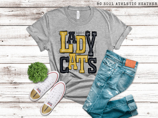 Lady Cats Black and Gold - DTF