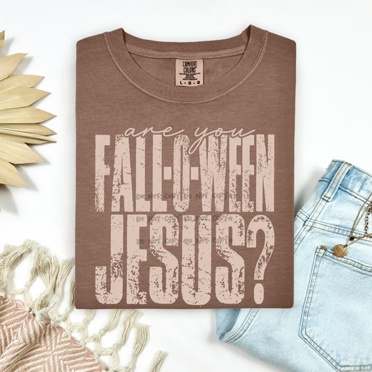 Are you Fall-O-Ween Jesus
Active distressed- DTF&UV