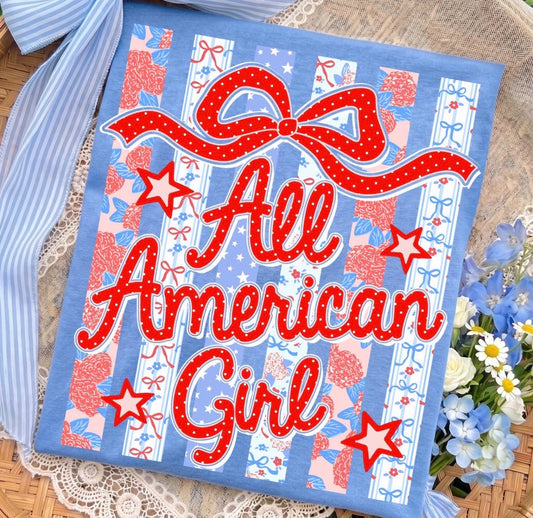 All American Girl striped-DTF&UV