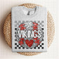 Baseball Mascots Faux Embroidery Checkered Sequins -DTF