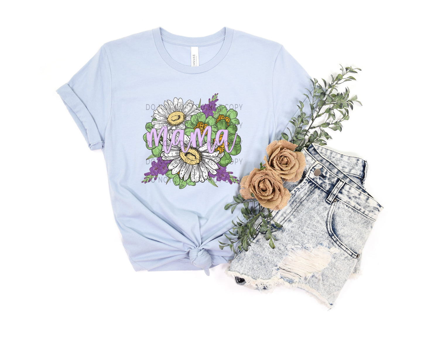 Mama Daisies and Lilacs Script DTF