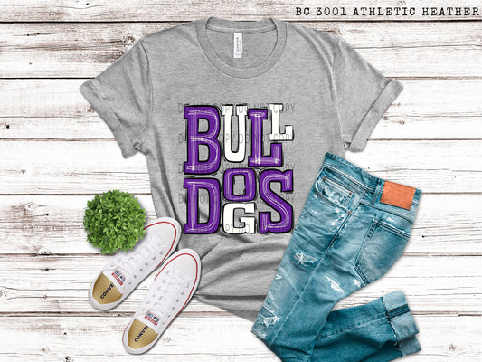 Bulldogs Purple And White - DTF