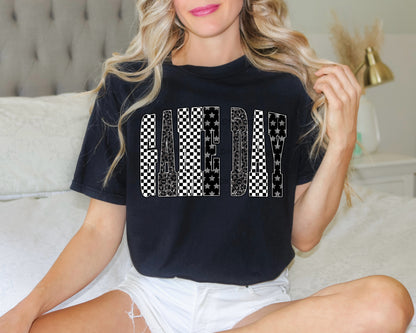 Game Day checkered with stars-DTF&UV
