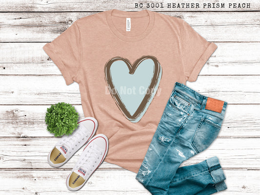 Blue Heart Doodle Loo - DTF