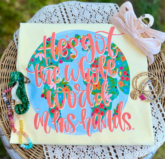 He's got the whole world in his hands flowers-DTF&UV
