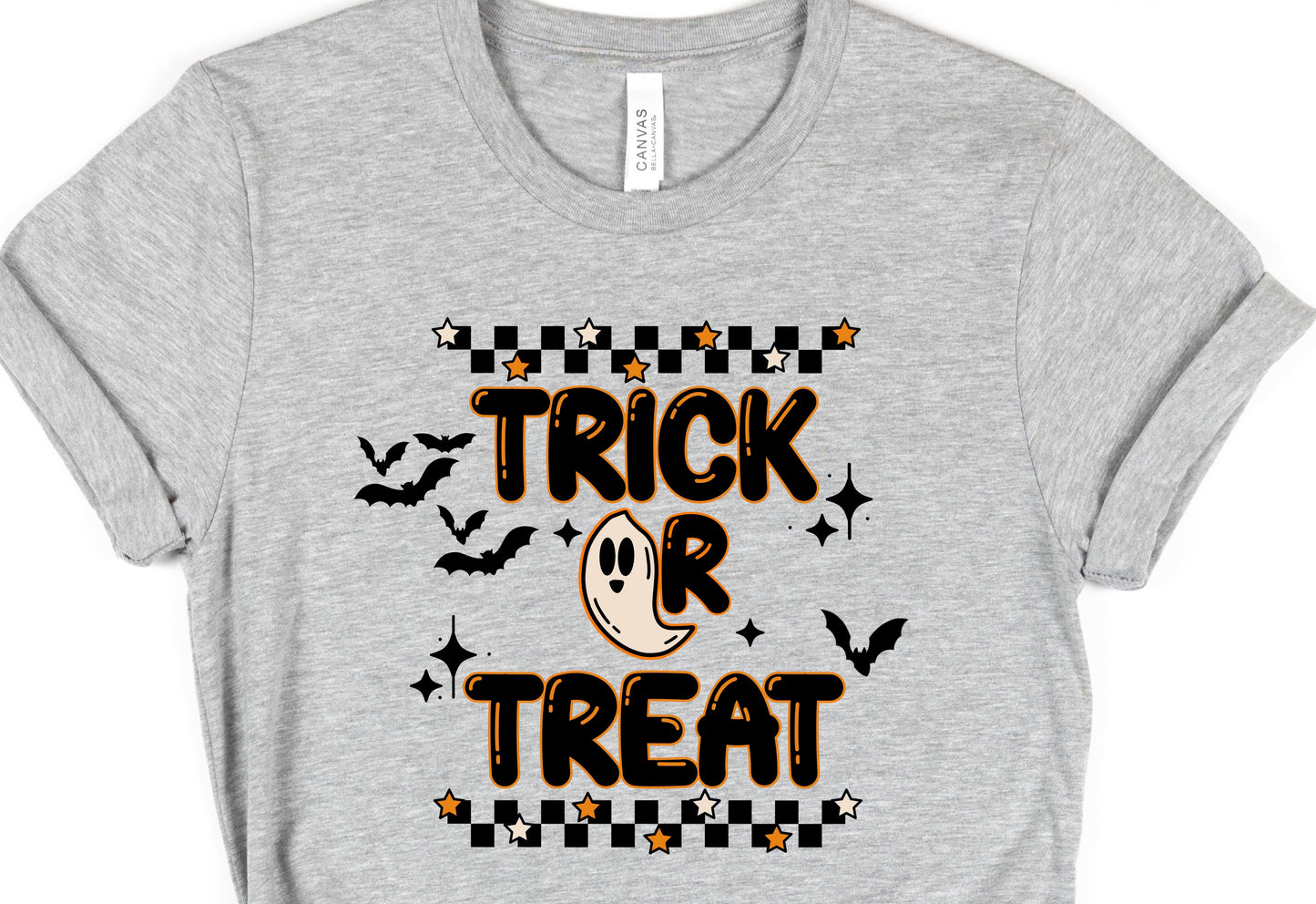 Trick or treat checker bats ghost-DTF