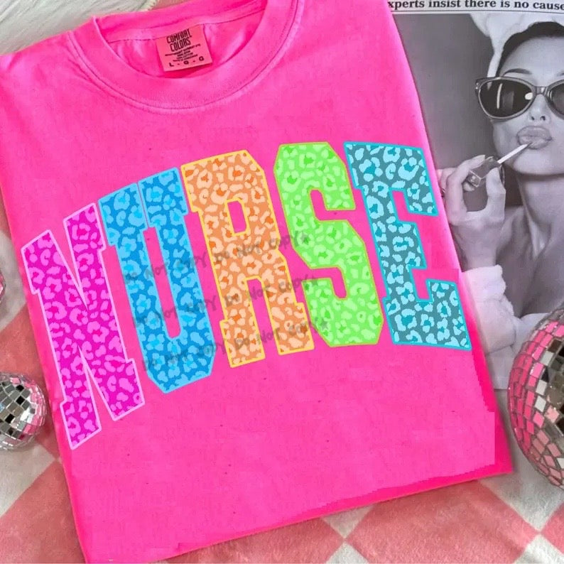 Neon Leopard Occupation NURSE-DTF&UV