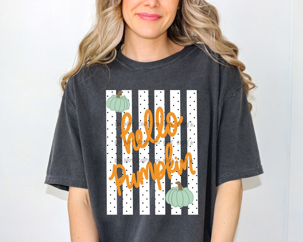 Hello Pumpkin white stripes - DTF&UV