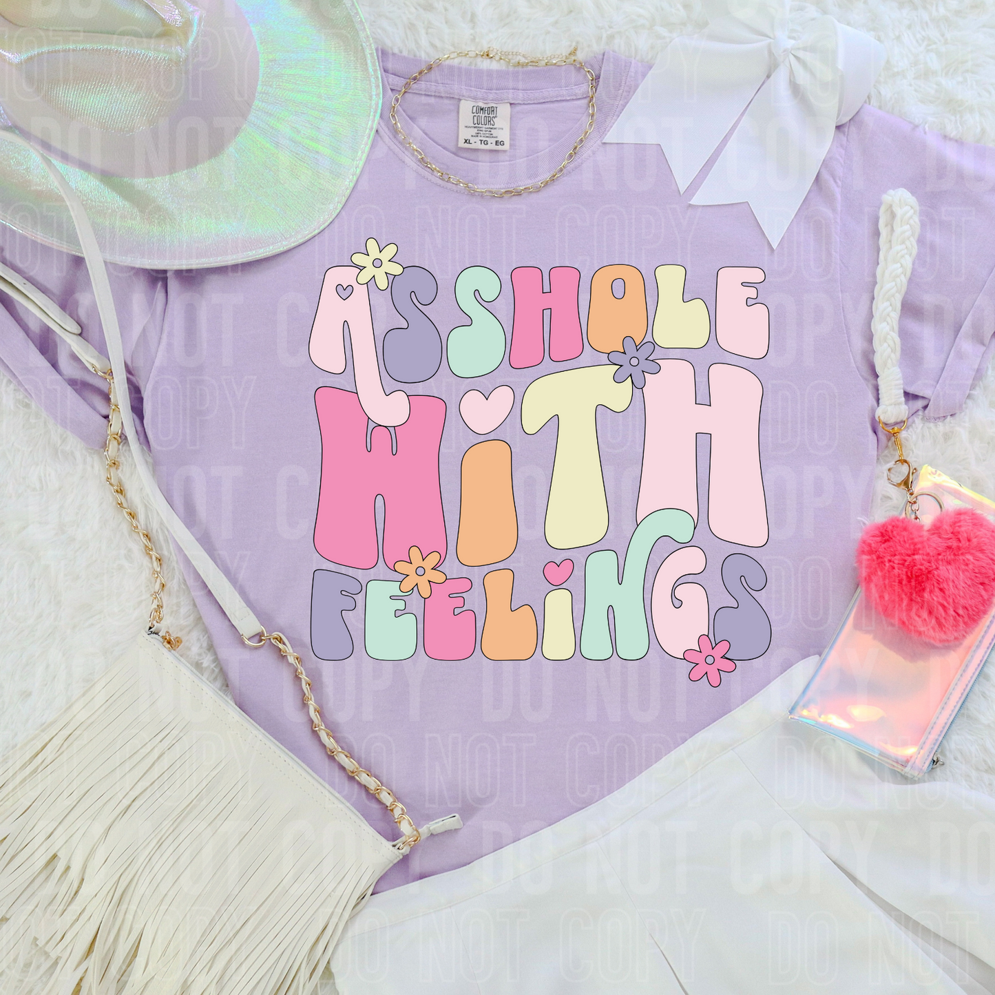 Asshole With Feelings Pastel - DTF