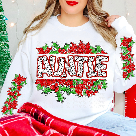 Split Holly Names & ONE Sleeve (dropdown)-DTF&UV