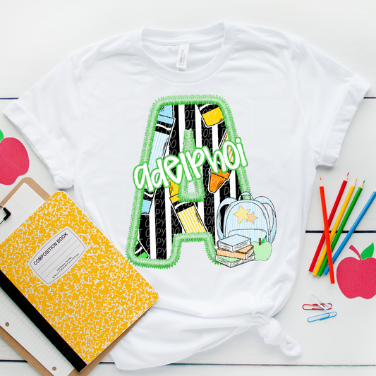 LETTER MASCOT GREEN (dropdown)-DTF&UV