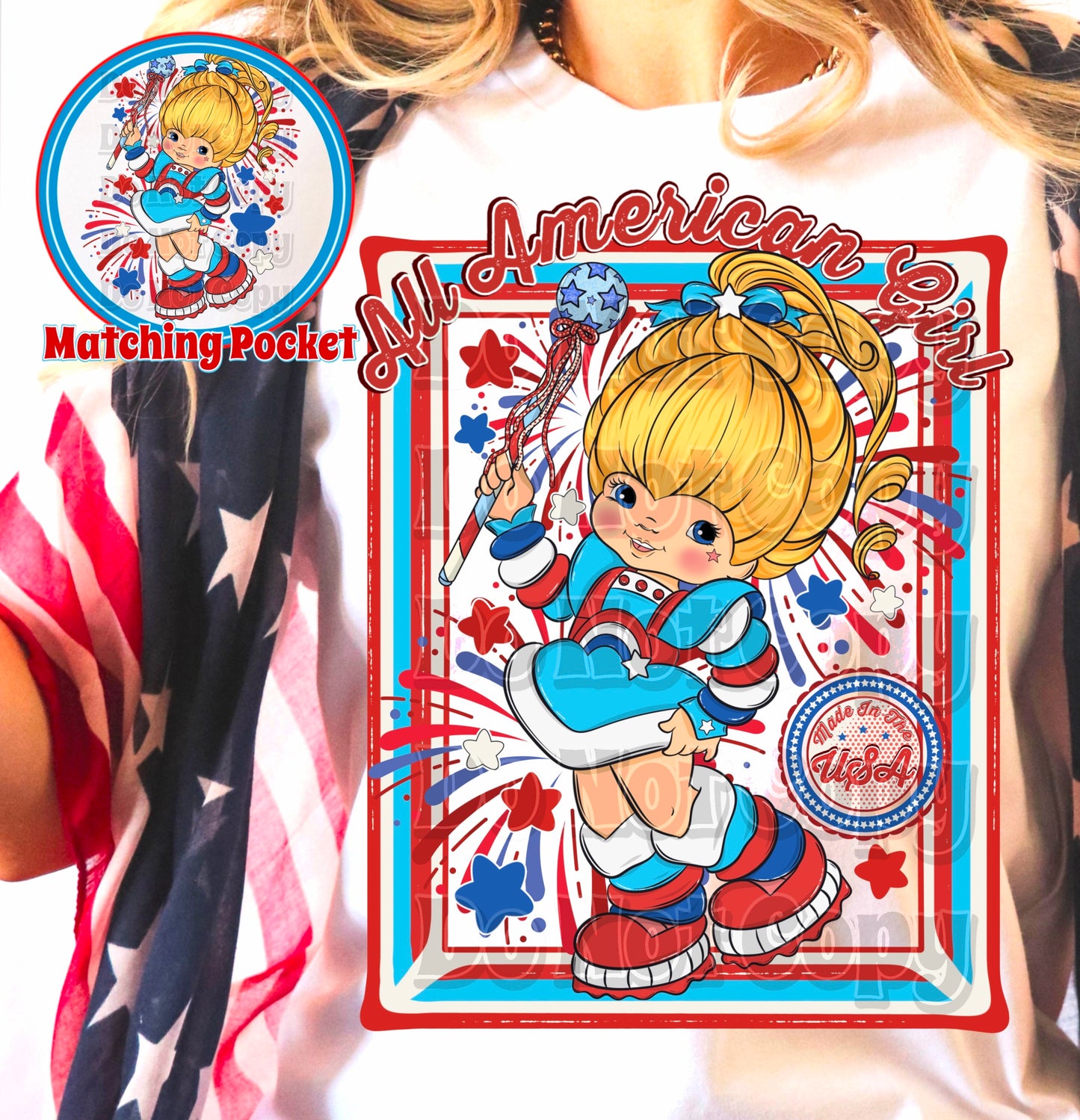 All American Girl Chest Design - DTF