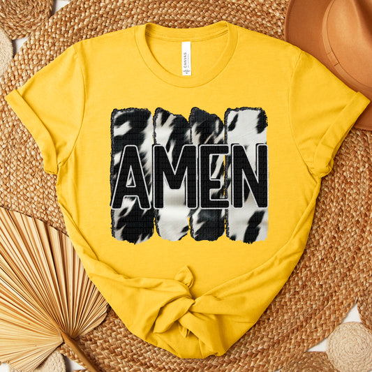 Amen cowhide blkwht- DTF&UV