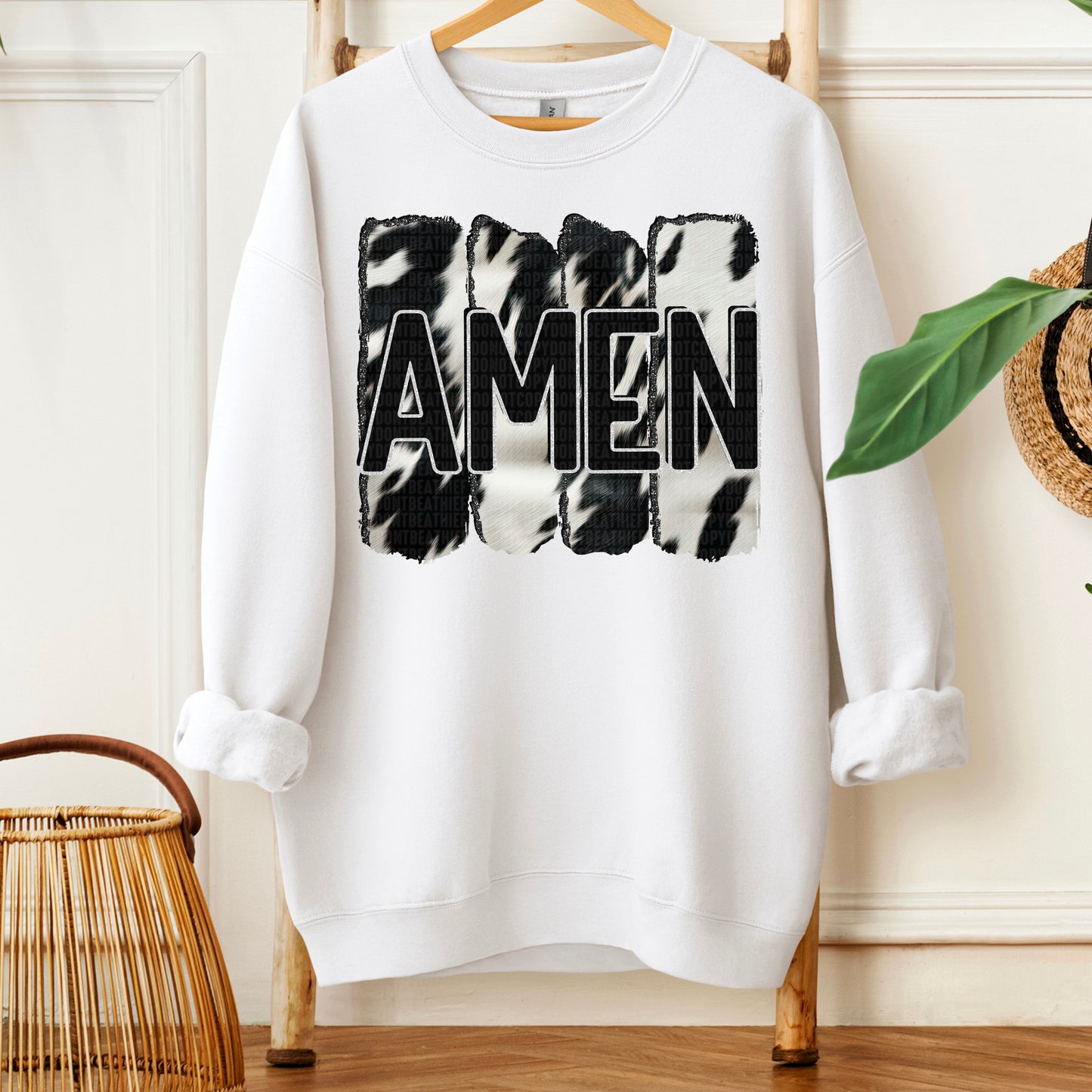 Amen cowhide blkwht- DTF&UV
