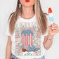 America Flag Boots Floral - DTF