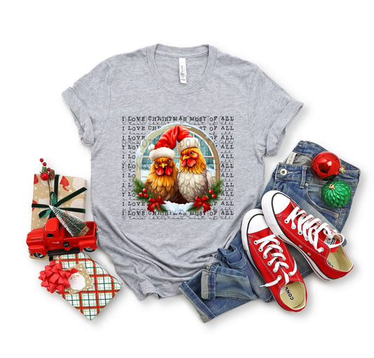 I Love Christmas Most Of All Roosters In Window -DTF
