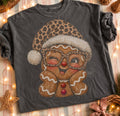 Gingerbread with Leopard hat (GOES ON A DARK SHIRT)-DTF