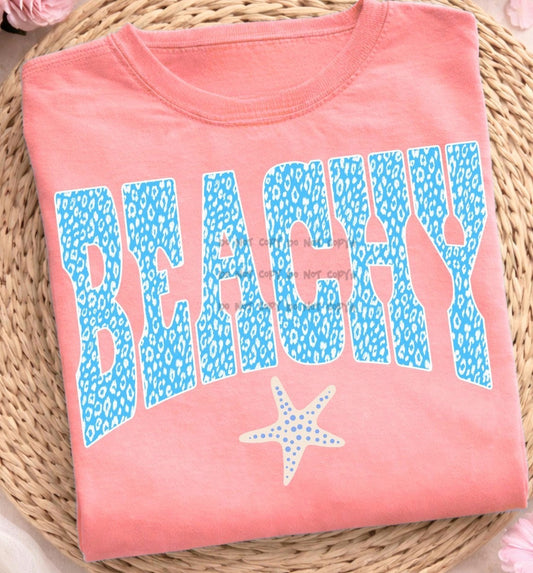 Beachy blue leopard- DTF&UV