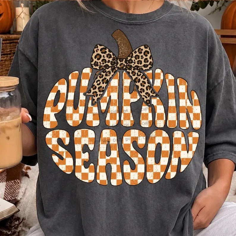 Pumpkin Season Orange checkered- DTF&UV