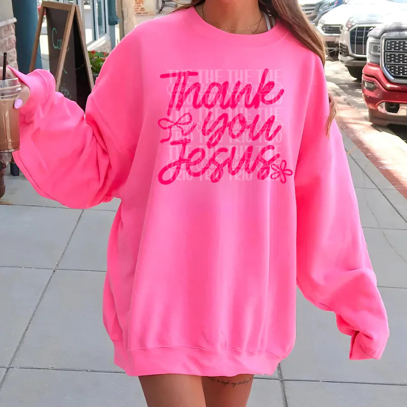Thank you Jesus (Red/Pink) -DTF&UV