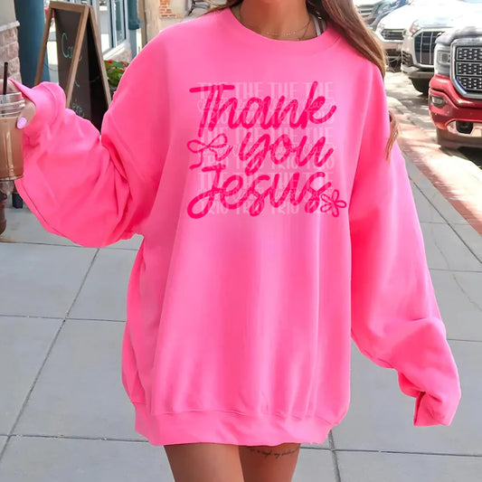 Thank you Jesus (Red/Pink) -DTF&UV