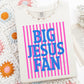 Big Jesus fan pink stripes-DTF&UV