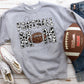 Cow print grey stitch sequin Football mom-DTF