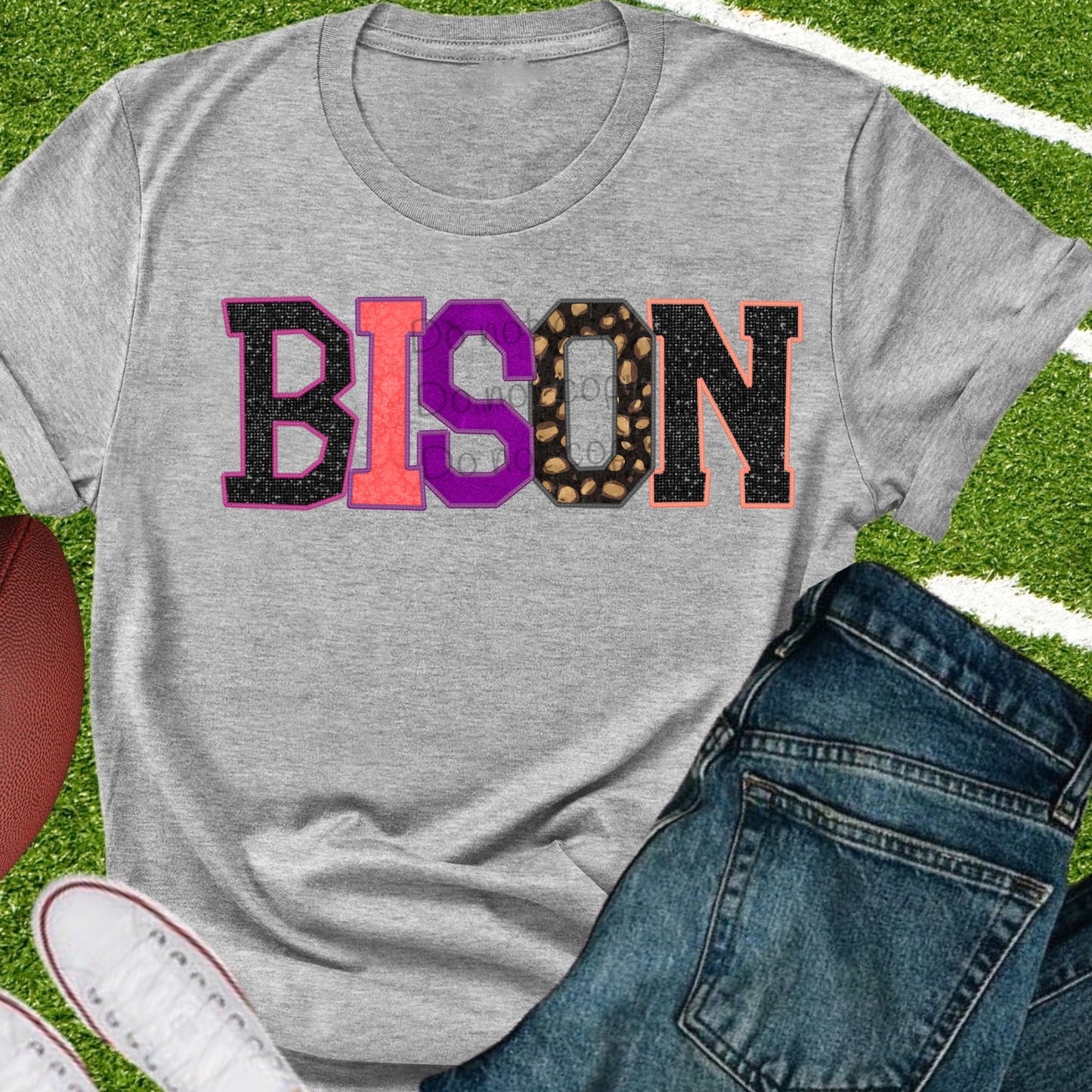 Bison appliqué words-DTF