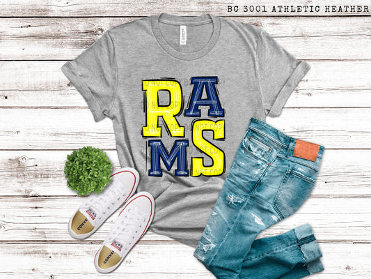 Rams Royal Blue and Yellow - DTF