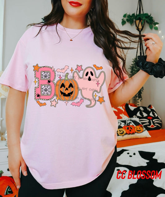 Boo pumpkin ghost pink-DTF