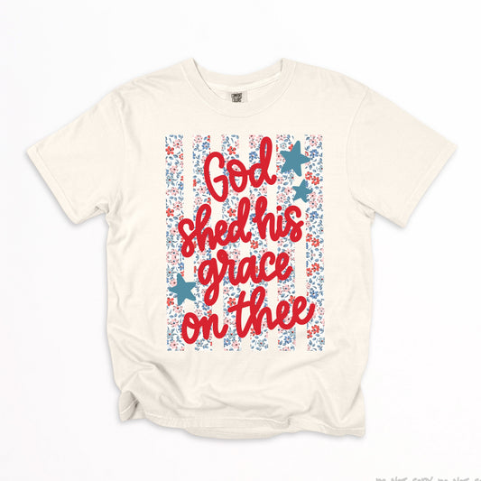 God shed His grace on thee stripes stars-DTF&UV