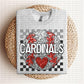 Baseball Mascots Faux Embroidery Checkered Sequins -DTF