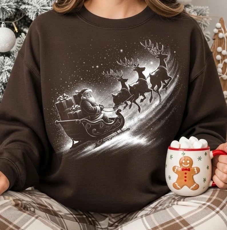 Santa and sleigh -DTF&UV