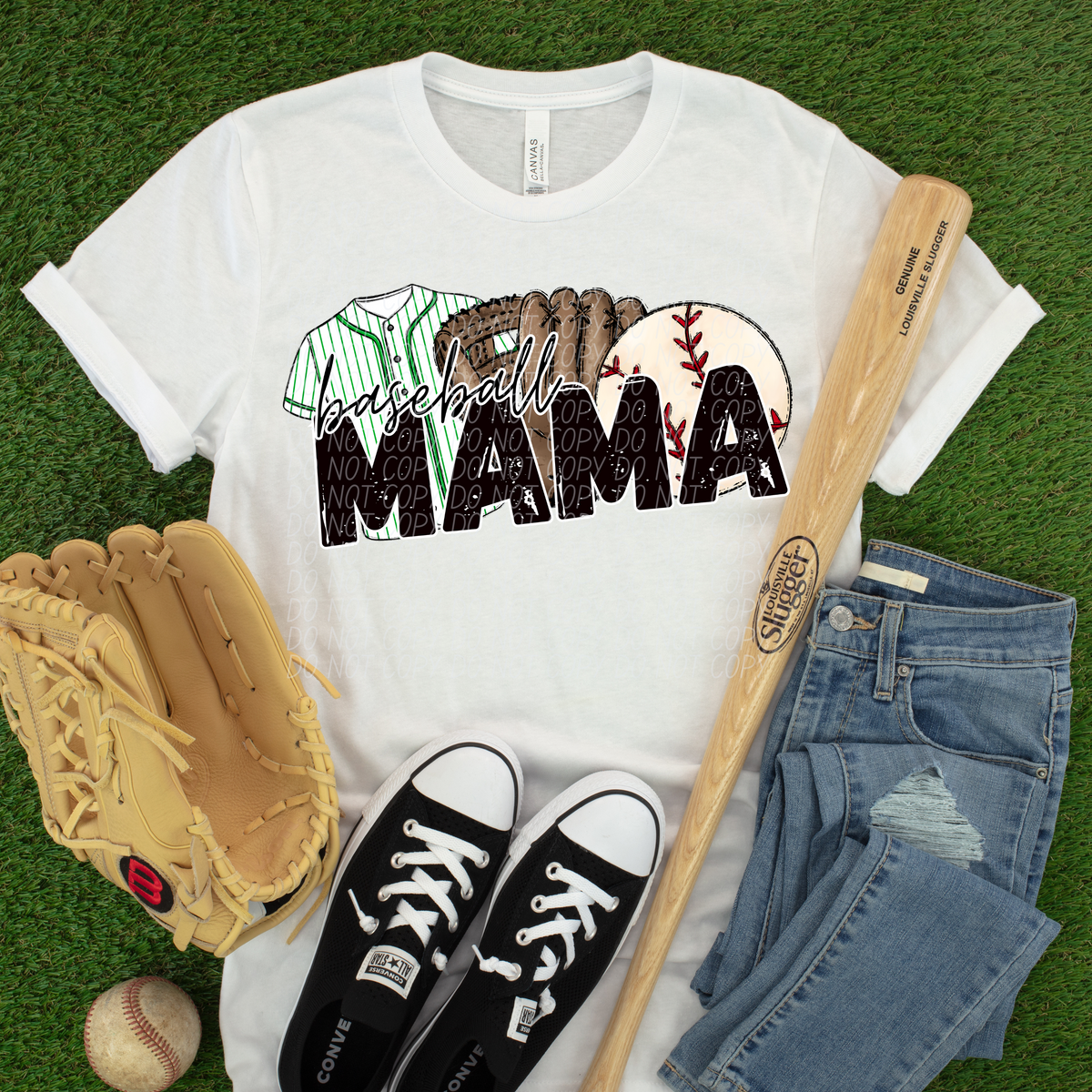 BASEBALL MAMA GREEN -DTF