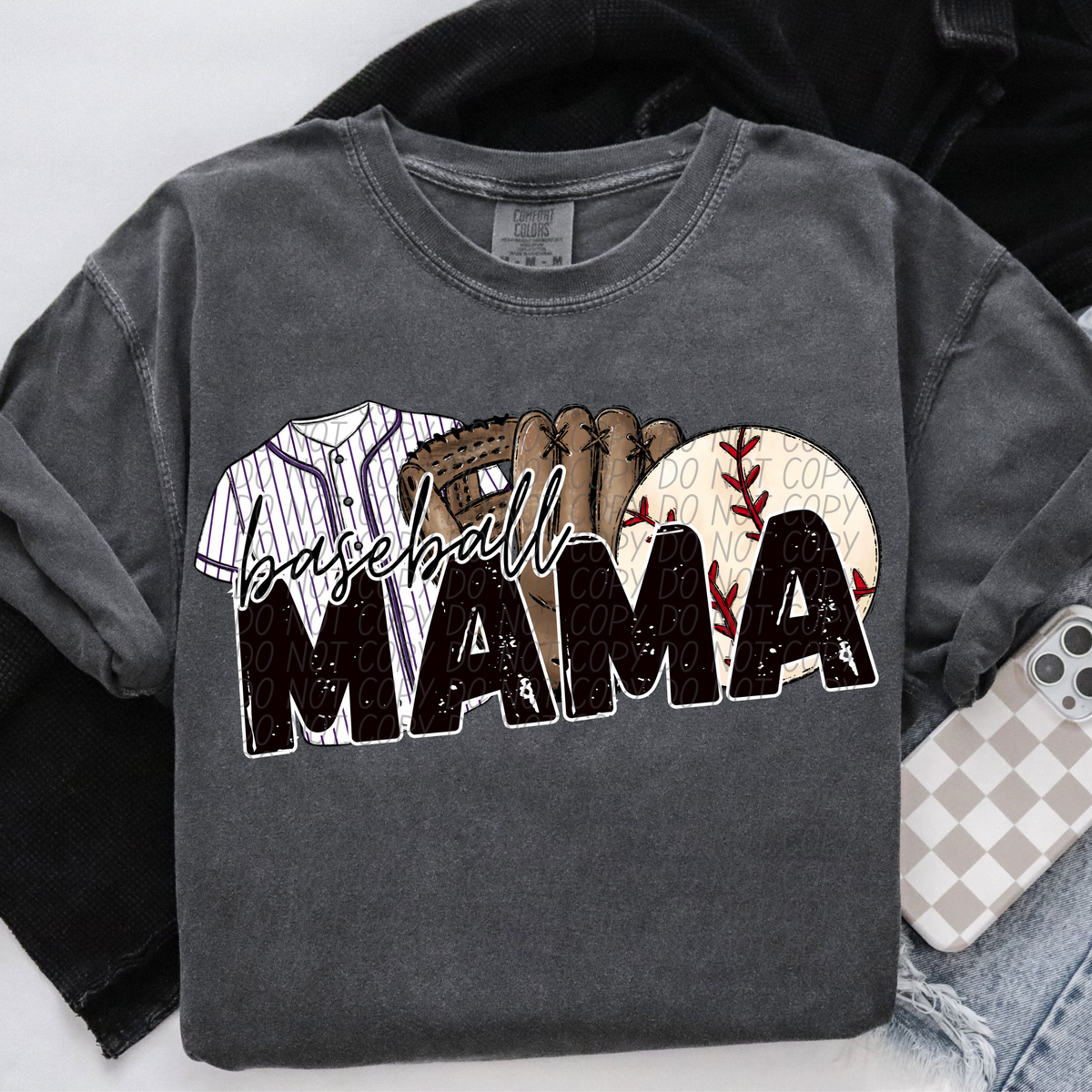 BASEBALL MAMA PURPLE -DTF