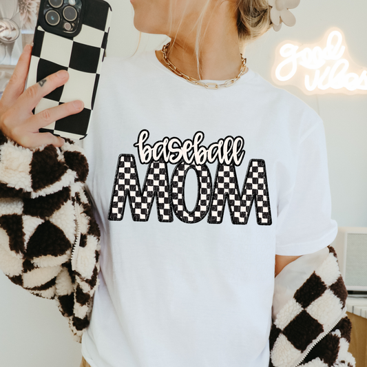 Checkered Sports Mom (dropdown)- DTF&UV
