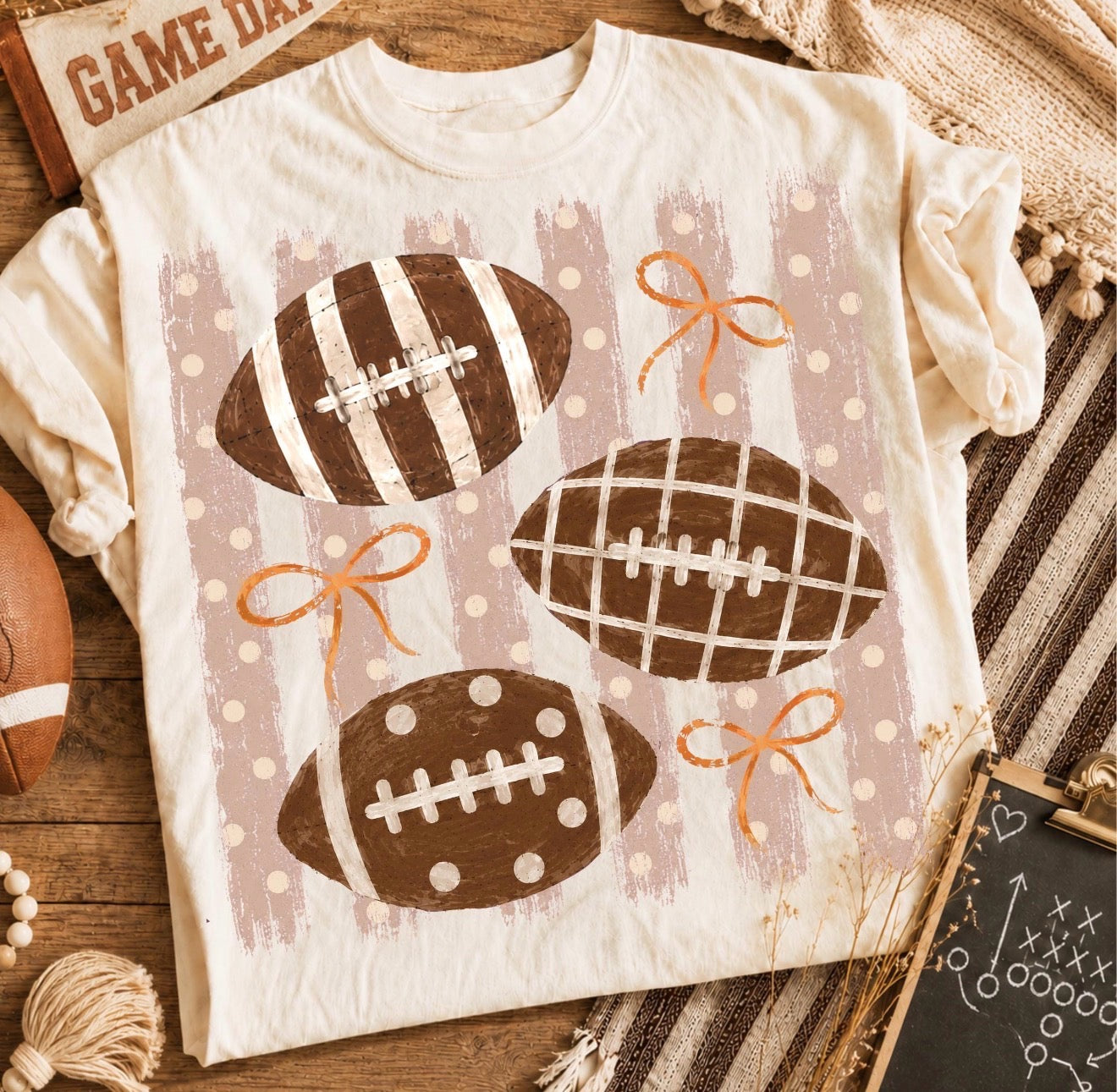 Striped footballs- DTF&UV