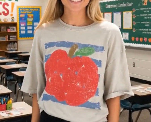 Apple with stripe backing - DTF&UV