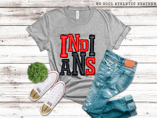 Indians Red and Black - DTF
