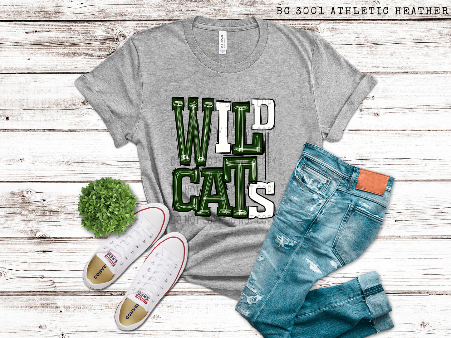 Wildcats Green and White - DTF