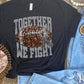 Together we fight silver football sequin silver ribbon-DTF