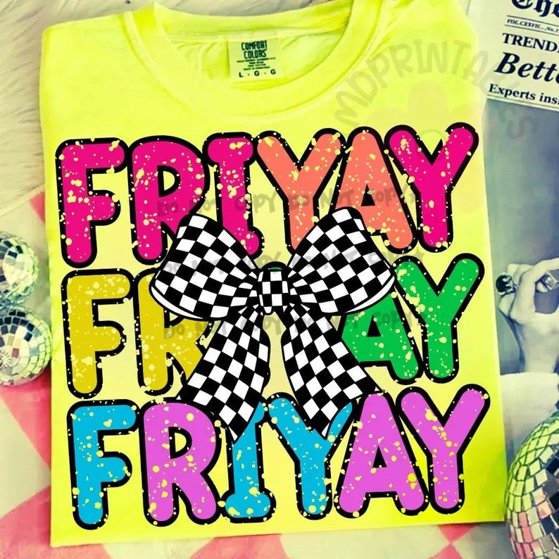 Friyay with Checkered bow- DTF&UV