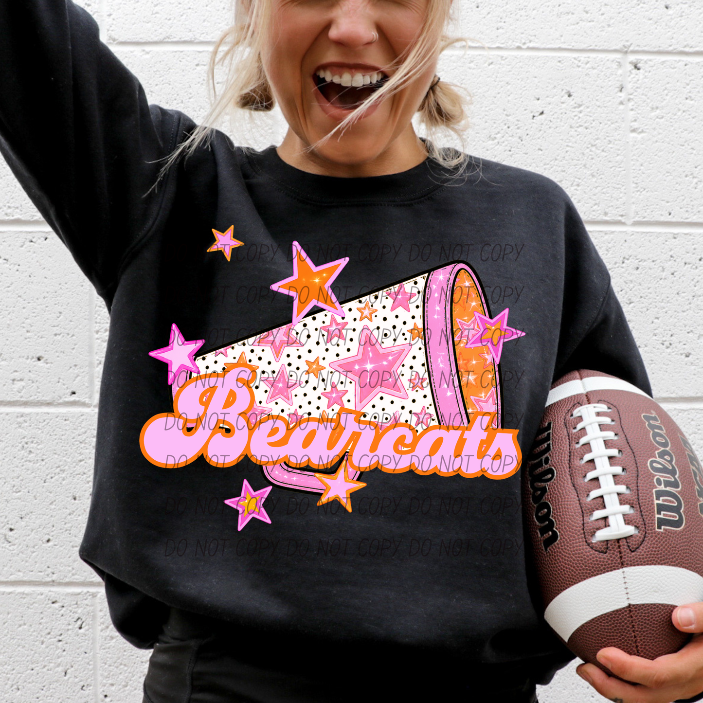 CHEER Pink Orange Stars Mascot (Dropdown)- DTF&UV