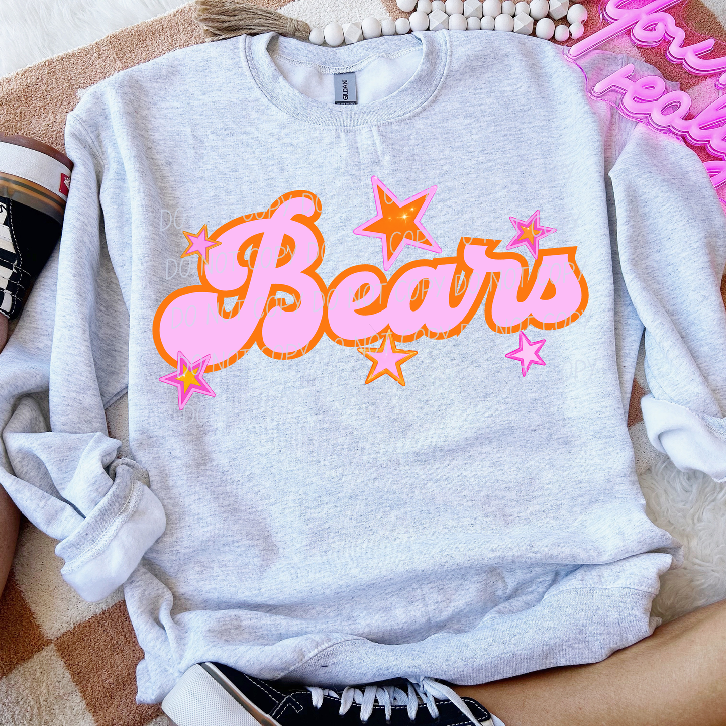 Pink Orange Stars Mascot (Dropdown)- DTF&UV