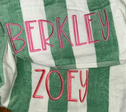 Personalized Embroidered Beach Towels: Embroidered