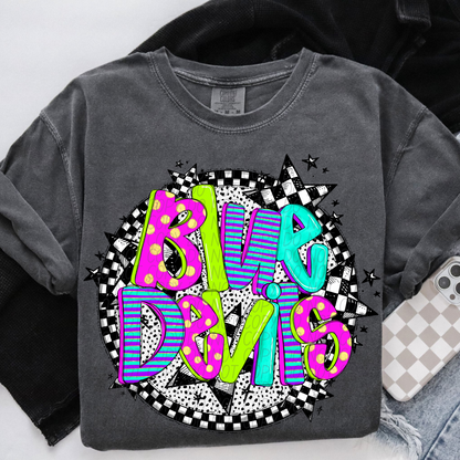 Neon checker Mascots(Dropdown)-DTF